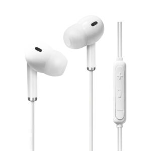 REIKO IN-EAR HEADPHONES WITH MIC FOR IOS IN WHITE