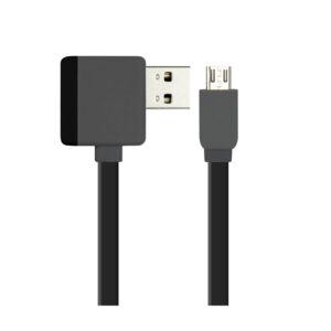 REIKO MICRO USB PIGGYBACK FLAT LIBERATOR USB CABLE 3.2FT IN BLACK