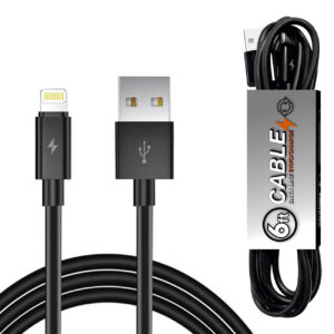 Reiko 6 FT PVC Material 8PIN USB 2.0 Data Cable In BLACK in simple packaging-DC27A-6FT8PBK