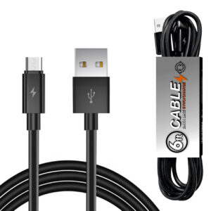 Reiko 6 FT PVC Material  Micro USB Cable in Black with simple packaging -DC27A-6FTMICROBK