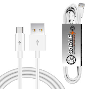 Reiko 6 FT PVC Material TYPE C USB 2.0 Data Cable In White in simple packaging-DC27A-6FTTYPECWH