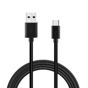 Reiko 3.3FT PVC Material Type C USB Data Cable In Black And Simple Packaging -DC27A-TYPECBK