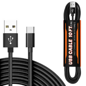 10FT USB Cable For TYPE-C In Black-SKU:DC35-TYPEC10FTBK