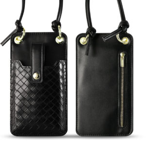 Reiko Leather Crossbody Phone Wallet Large Purse In Blackâ€¢?Ã¶7.0 INCH)