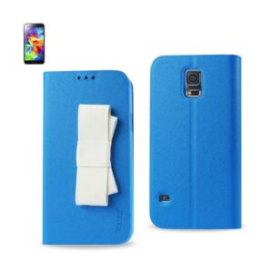 REIKO SAMSUNG GALAXY S5 FOLIO WALLET CASES-BLUE WHITE (FC30-SAMS5BLWH)