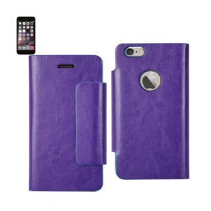 REIKO IPHONE 6 PLUS DUAL COLOR FLIP FOLIO WALLET CASE IN BLUE PURPLE (FC31-IPH6PLSBLPP)