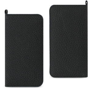 REIKO UNIVERSAL WALLET PHONE CASE WITH SIDE POCKETS AND MAGNETIC FLAP FOR IPHONE 6 /6S (5.59X2.79X0.42 INCHES) IN BLACK (FC33-562804BK)