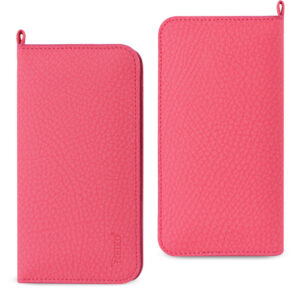 REIKO UNIVERSAL WALLET PHONE CASE WITH SIDE POCKETS AND MAGNETIC FLAP FOR IPHONE 6 /6S (5.59X2.79X0.42 INCHES) IN HOT PINK (FC33-562804HK)