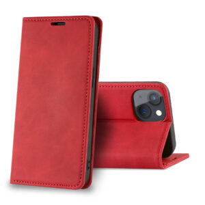 Magnetic wallet  Leather phone case For Apple iPhone 13 Mini (Red) (FC34-IPH13MINIRD)