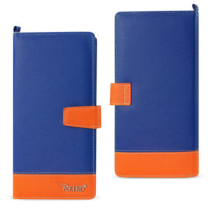 REIKO IPHONE 6/ 6S TWO TONE SUPER WALLET CASE WITH MULTIPLE CARD SLOTS IN ORANGE NAVY (FC35-IPHONE6ORGNV)