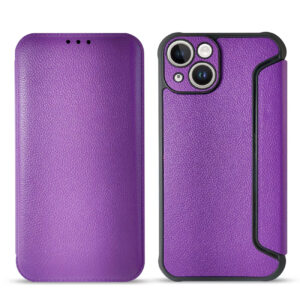 Magnetic wallet Leather phone case For Apple iPhone 14 In Purple (FC36-IPH14PP)