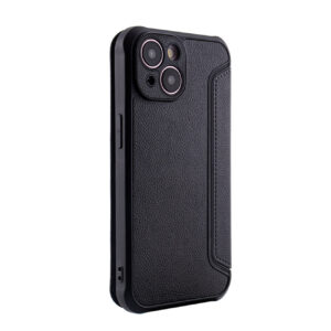Magnetic wallet Leather phone case For Apple iPhone 15 In Black (FC36-IPH15BK)