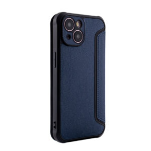 Magnetic wallet Leather phone case For Apple iPhone 15 In Navy (FC36-IPH15NV)