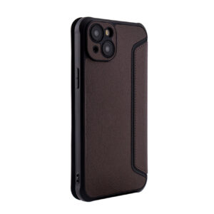 Magnetic wallet Leather phone case For Apple iPhone 15 PLUS In Brown (FC36-IPH15PLUSBR)