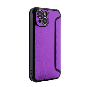 Magnetic wallet Leather phone case For Apple iPhone 15 In Purple (FC36-IPH15PP)