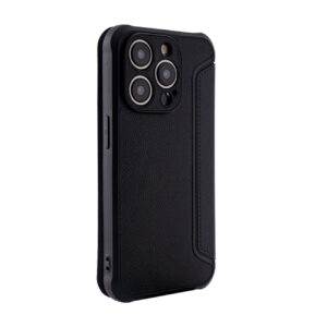 Magnetic wallet Leather phone case For Apple iPhone 15 PRO In Black (FC36-IPH15PROBK)