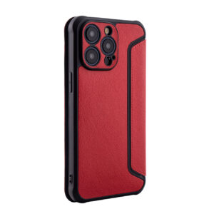Magnetic wallet Leather phone case For Apple iPhone 15 PRO MAX In Red (FC36-IPH15PROMAXRD)