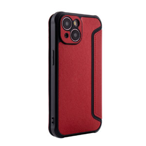 Magnetic wallet Leather phone case For Apple iPhone 15 In Red (FC36-IPH15RD)