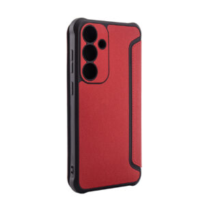 Magnetic wallet Leather phone case For Samsung Galaxy S24 In Red (FC36-SAMS24RD)