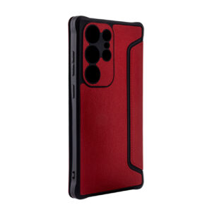 Magnetic wallet Leather phone case For Samsung Galaxy S24 Ultra In Red (FC36-SAMS24URD)