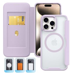 PU Leather Magnetic Flap Phone Case with Magsafe In Purple For iPhone 16 Plus (FC37-IPH1PLUS6PP)
