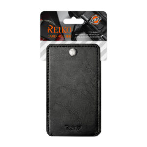 Leather Adhesive Foldable Pocket Card Holder with Two Slots In Black  SKU:HLD18-UNI01BK