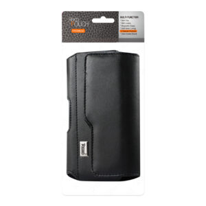 Reiko Horizontal Leather Pouch With Z Lid Pattern With Embossed Logo In Black (6.2X3.7X0.8 Inches)