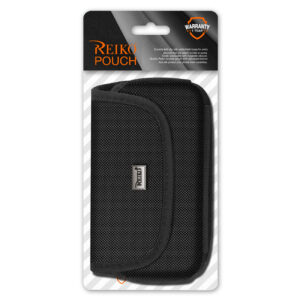 Reiko Horizontal EVA Pouch With Magnetic Clasp And Metal Logo In Black