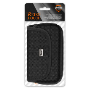 Reiko Horizontal EVA Pouch With Magnetic Clasp And Metal Logo In Black