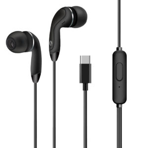 REIKO IN-EAR HEADPHONES WITH MIC FOR TYPE-C IN BLACK