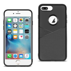 APPLE IPHONE 8 PLUS TPU Leather feel Case Leather Fit Flexible Slim Premium Case in Black