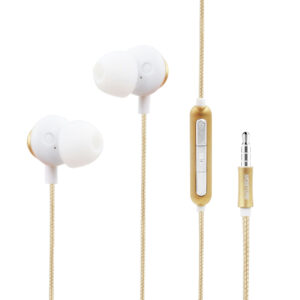 Bass Earphones with Monibearing Mic In Gold-HS77GD