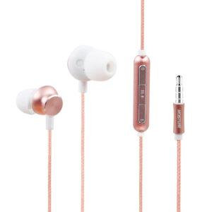 Bass Earphones with Monibearing Mic In Rose Gold-HS77RG