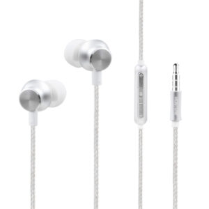 Bass Earphones with Monibearing Mic In Silver-HS77SL