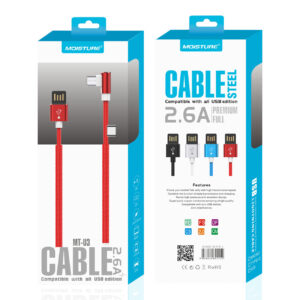 Moisture 2.6A Premium  Full Steel USB TO Type C Cable In Red