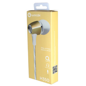 H350 Wired In-Ear Bass Headphones Headsets Earbuds With Microphone Stereo Earphones In Gold