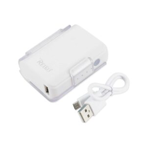 REIKO 4000MAH UNIVERSAL POWER BANK WITH CABLE IN WHITE   SKU:PB4000-WH