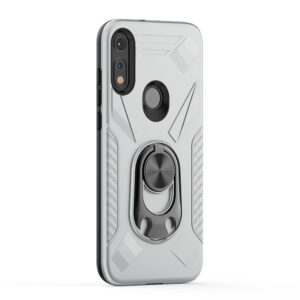 MOTOROLA E7 Case with Ring Holder In Silver