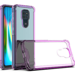 Moto E7 Plus/G9/G9 Play High quality TPU Bumper and Clarity PC Case In Purple
