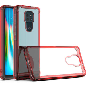 Moto E7 Plus/G9/G9 Play High quality TPU Bumper and Clarity PC Case In Red