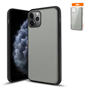 Reiko Premium PU Leather Outside and Flexible TPU Silicone Hybrid Slim Case for IPhone 11 PRO MAX