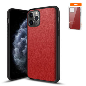 Reiko Premium PU Leather Outside and Flexible TPU Silicone Hybrid Slim Case for IPhone 11 PRO MAX