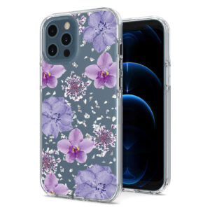 Pressed dried flower Design Phone case for APPLE IPHONE 12 PRO MAX in Purple