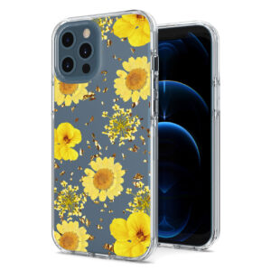 Pressed dried flower Design Phone case for APPLE IPHONE 12 PRO MAX in Yellow
