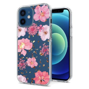 Pressed dried flower Design Phone case for APPLE IPHONE 12 MINI in Pink
