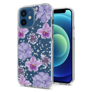 Pressed dried flower Design Phone case for APPLE IPHONE 12 MINI in Purple