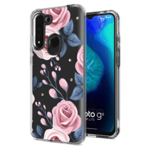 Pressed dried flower Design Phone case for MOTOROLA G8 FAST In Rose Gold