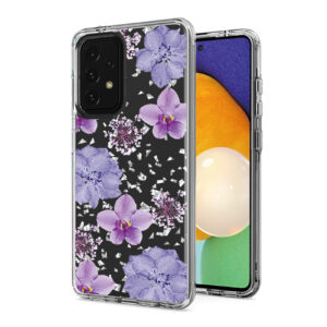 Pressed dried flower Design Phone case for Samsung Galaxy A52 5G In Purple
