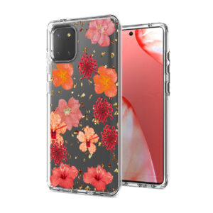 Pressed dried flower Design Phone case for  SAMSUNG GALAXY A81/Note 10 Lite/M60S In Red