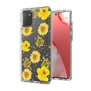 Pressed dried flower Design Phone case for  SAMSUNG GALAXY A81/Note 10 Lite/M60S In Yellow